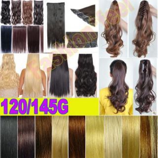 Synthetic Clip in Hair Extensions Ponytail Big Hair Weight Human Stylish Girl