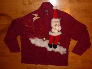 Tacky Ugly Christmas Sweater Contest Size Mens XXL 2XL Santa Golfer Angel