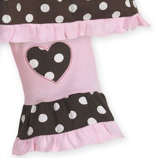 Pink Brown Polka Dot Baby Girls Outfit Clothes 3M 6M