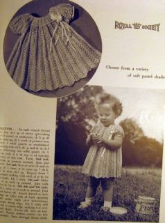 1943 Vintage Crochet Pattern Book Royal Society Baby Layettes