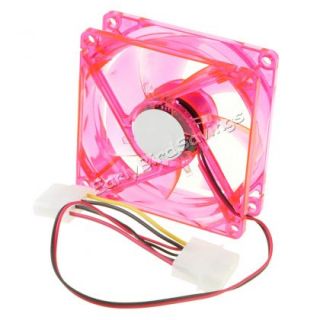 Red Pink 80mm Fan 4 LED DC 12V for Computer PC CPU Heatsink Case Cooling Fan 4P