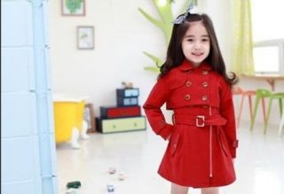 Girl Trench Coat Wind Jacket 1 7Y Baby Dress Kids Clothes Outwear 2 Pcs Outfit