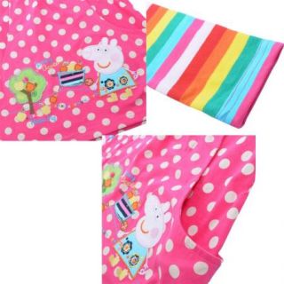 Peppa Pig Girls Baby Cotton Rainbow Long Sleeve Tops Dress T Shirt 1 6Y Clothing