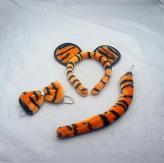 CP4 Tiger Tail Bow Tie Ear Hair Clip Cosplay Costumes Cute for Child