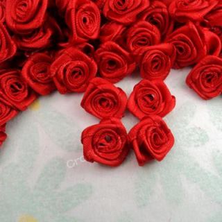 400 Red Rose Flower Applique Wedding Dress Decor 15mm