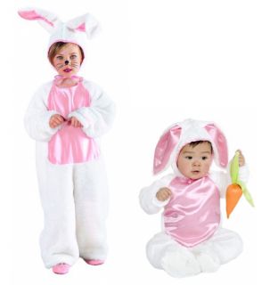 Child Kids Plush Easter Bunny Rabbit Farm Animal Costume Jumpsuit White