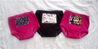 New Girls Toddler Rockabilly Punk Potty Training Pants Black Pink Sugar Skulls