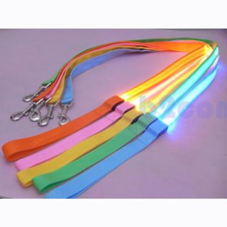 LED Flashing Dog Harness Pet Leash Rope Belt Safety Lead Light Nylon 5 Color