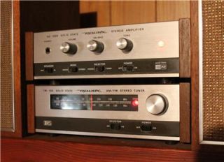 Mid Century Vtg Stereo Realistic SA100B Amplifier TM 100 Tuner Solo 103 Speakers