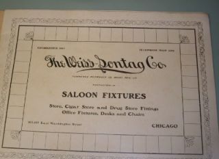 1800s Catalog Manufacturers of Saloon Fixtures Office Cigar Store Chicago