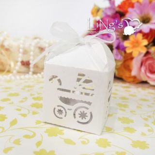 Laser Cut Carriage Gift Candy Bomboniere Boxes Wedding Party Favor Baby Shower