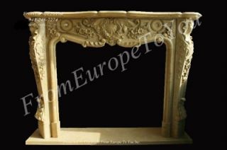Great Hand Carved Marble French Style Fireplace Mantel