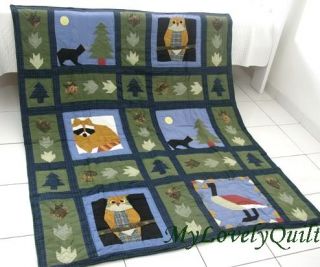 Country Christmas Applique Patchwork Hand Quilted Throw