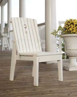 Armless Outdoor Dining Chair w Cottage Slat Design ID 272859