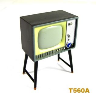 Dollhouse Miniature Classical Monochrome Television TV Fridge Magnet Toy