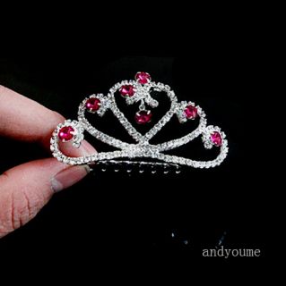 Mini Princess Wedding Party Crystal Headband Tiara Crown Hair Comb 0028D Hot