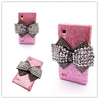 Multi Choice Bling Deluxe Crystal Bow Case Cover for LG Optimus L9 P760 P765