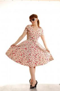 Vintage Women's Day Dress Full Skirt Lucy 50s Pinup Floral Tea Party Cute Spring