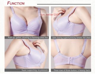 New Lace Trim Pad Thicker Cup Push Up Underwire Bra 32A 34A 36A 38A Light Purple