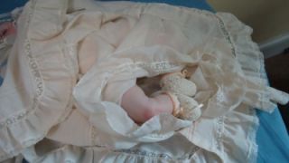 Beautiful Porcelain Baby Doll in Christening Dress Elena by Boehn Studio