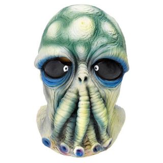 Adults Overhead Rubber Green Blue Alien Monster Fancy Dress Costume Mask