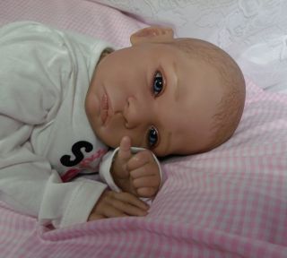 Sweet Pea OOAK Reborn Doll Newborn Baby Girl Painted Hair Bi Racial Ethnic