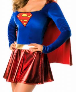 Super Girl Women's Fancy Dress Costume Lycra One Size Fit 8 12