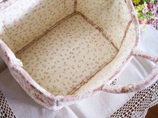 Chic Flower Patchwork Cotton Quilted Storage Basket