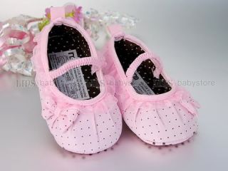 New Baby Toddler Girl Pink Dots Dress Shoes US 3 4