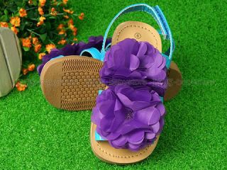 Toddler Kids Girl Flower Pink Purple Orange Sandals Flops Shoes US 6 7 8 9 10