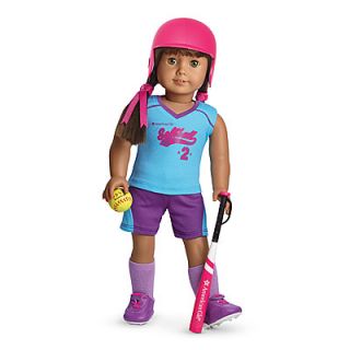 American Girl MYAG Softball Set for Dolls Charm New Helmet Ball Bat Outfit