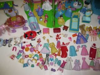 Polly Pocket Princess Castle Little Mermaid Playsets Dolls Clothes Xmas Toy Lot