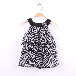 1 5 Year Toddler Kid Girl Baby Zebra Chiffon Mini Cake Dress Outfit Clothes