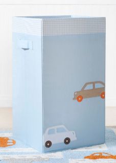 Carter's Bumper to Bumper Blue Boy's Nursery Hamper Laundry Toys Storage Cars