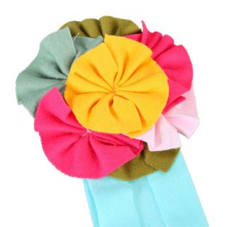 Cotton Soft Pretty Baby Hair Flower Headband Clip aby Toddler Colorful Blue