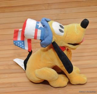 Disney 4th of July Pluto Bean Bag Plush Toy