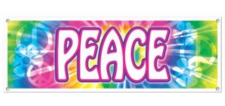 Hippy Peace Sign All Weather Giant Sign Party Banner Decoration 5 Feet
