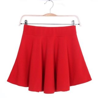 Sexy High Waist Short Jersey Plain Flared Pleated A Line Skater Mini Skirt