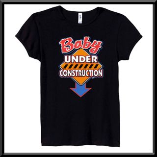 Baby Under Construction Pregnant Funny Pregnancy Womens Shirts s M L XL 2X 3X