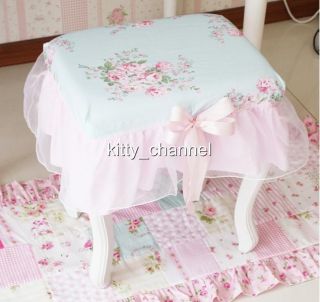 Romantic Princess Lace Stool Seat Chair Cover Pink Blue
