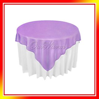 Purple Organza Table Overlay Cover Cloth 72" Square Wedding Party Supply Colors