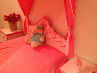 Girls Pink Princess King Single Size Bed with Canopy