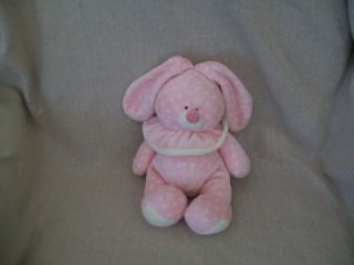 Ty Baby Cuddle Bunny Pink Polka Dots Plush Retired