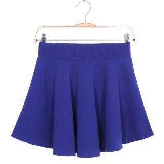 Sexy High Waist Short Jersey Plain Flared Pleated A Line Skater Mini Skirt