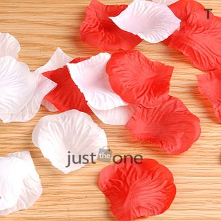 1000x Fake Fabric Flower Rose Petals Wedding Party Decoration Supply Red White