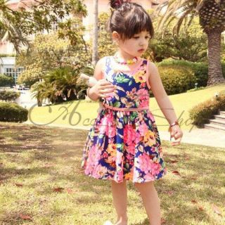 New Girls Kids Princess Flower Floral Skirt Top Tunic Dress Party Clothes Sz 2 6