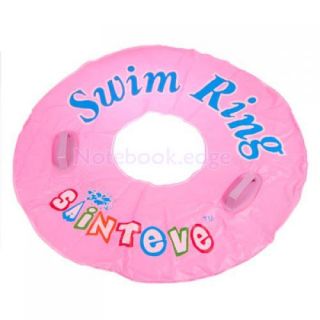 Inflatable Pink Water Swim Ring Tube with Two Handles Pool Float Party Favor