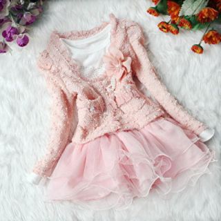 J Girls Outfit Jacket Top Seller Dress Kids Party Pageant Pearl Flower Clothes  