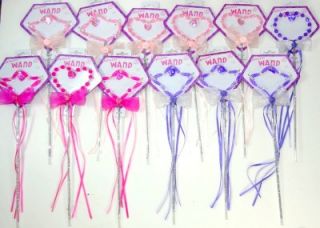 12 Large Pink Purple Jeweled Wands Princess Fairy Party Favors New with Tags