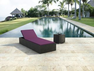 Outdoor All Weather Wicker Lounge Chair and Side Table